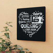 Quilting Word Cloud Acrylic Wall Clock