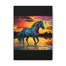 Colorful Modern Horse - Canvas Gallery Wraps - Black