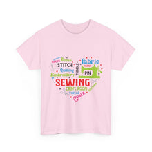 Colorful Sewing Word Cloud Unisex Heavy Cotton Tee