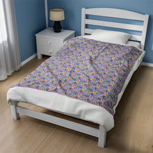 Packed Watercolor Buttons Velveteen Plush Blanket