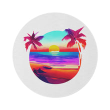 Colorful Beach Sunset Round Rug