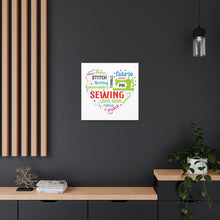 Colorful Sewing Word Cloud - Canvas Gallery Wraps