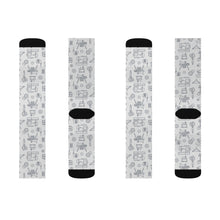 Outlined Sewing Elements Socks