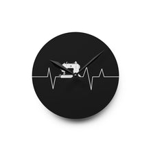 Sewing Machine Heart Beat Acrylic Wall Clock - Black