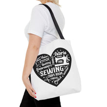 Black Sewing Word Cloud Tote Bag