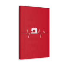 Sewing Machine Heart Beat - Red - Canvas Gallery Wraps