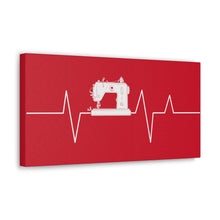 Sewing Machine Heart Beat - Red - Canvas Gallery Wraps