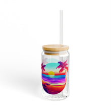 Colorful Beach Sunset Sipper Glass, 16oz