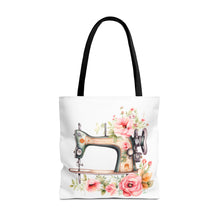 Blue Floral Sewing Machine Tote Bag