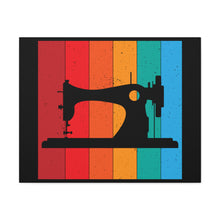 Retro Sewing Machine - Black - Canvas Gallery Wraps