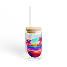 Colorful Beach Sunset Sipper Glass, 16oz