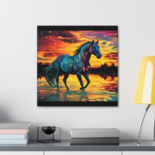 Colorful Modern Horse - Canvas Gallery Wraps - Black