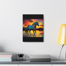 Colorful Modern Horse - Canvas Gallery Wraps - Black