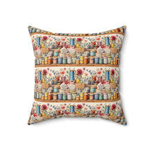 Watercolor Sewing Supplies 2 Spun Polyester Square Pillow