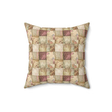 Vintage Patchwork Pattern 2 Spun Polyester Square Pillow
