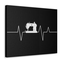 Sewing Machine Heart Beat - Black - Canvas Gallery Wraps