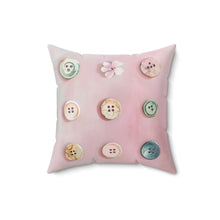 Sew Sweet Sewing Buttons Spun Polyester Square Pillow