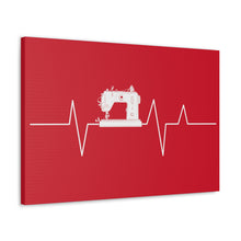 Sewing Machine Heart Beat - Red - Canvas Gallery Wraps