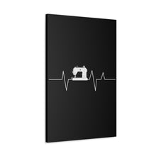 Sewing Machine Heart Beat - Black - Canvas Gallery Wraps