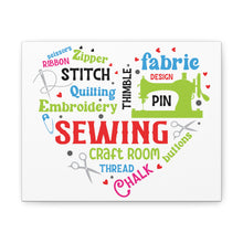 Colorful Sewing Word Cloud - Canvas Gallery Wraps