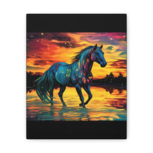 Colorful Modern Horse - Canvas Gallery Wraps - Black