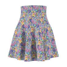 Packed Watercolor Buttons Skater Skirt