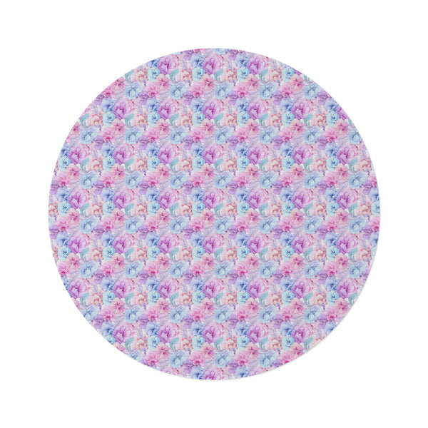 Pastel Alcohol Ink Flowers Pattern 5 Round Rug