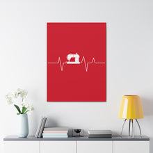 Sewing Machine Heart Beat - Red - Canvas Gallery Wraps