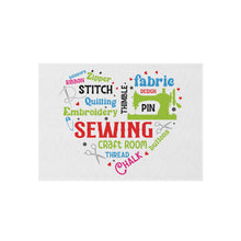 Colorful Sewing Word Cloud Outdoor Rug