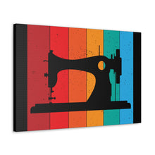 Retro Sewing Machine - Black - Canvas Gallery Wraps