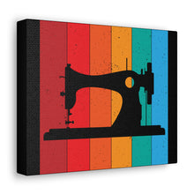 Retro Sewing Machine - Black - Canvas Gallery Wraps