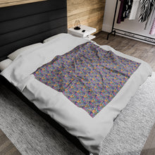 Packed Watercolor Buttons Velveteen Plush Blanket