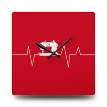 Sewing Machine Heart Beat Acrylic Wall Clock - Red