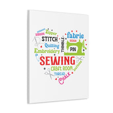 Colorful Sewing Word Cloud - Canvas Gallery Wraps