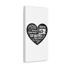 Black Sewing Word Cloud - Canvas Gallery Wraps