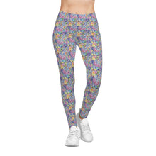 Packed Watercolor Buttons Casual Leggings