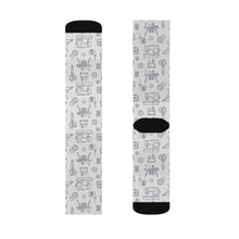 Outlined Sewing Elements Socks