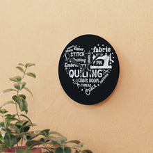 Quilting Word Cloud Acrylic Wall Clock