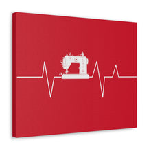 Sewing Machine Heart Beat - Red - Canvas Gallery Wraps