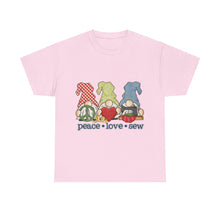 Peace, Love, Sew Gnomes Unisex Heavy Cotton Tee