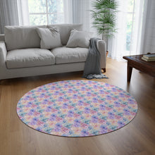 Pastel Alcohol Ink Flowers Pattern 1 Round Rug