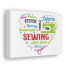 Colorful Sewing Word Cloud - Canvas Gallery Wraps