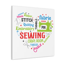 Colorful Sewing Word Cloud - Canvas Gallery Wraps