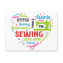 Colorful Sewing Word Cloud - Canvas Gallery Wraps