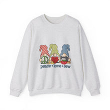 Peace, Love, Sew Gnomes Unisex Heavy Blend™ Crewneck Sweatshirt