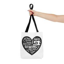 Black Sewing Word Cloud Tote Bag