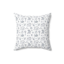 Outlined Sewing Elements Spun Polyester Square Pillow