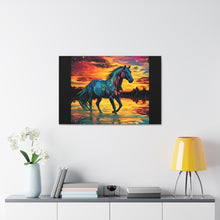 Colorful Modern Horse - Canvas Gallery Wraps - Black