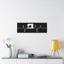 Sewing Machine Heart Beat - Black - Canvas Gallery Wraps