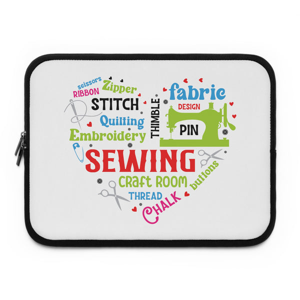 Colorful Sewing Word Cloud Laptop Sleeve